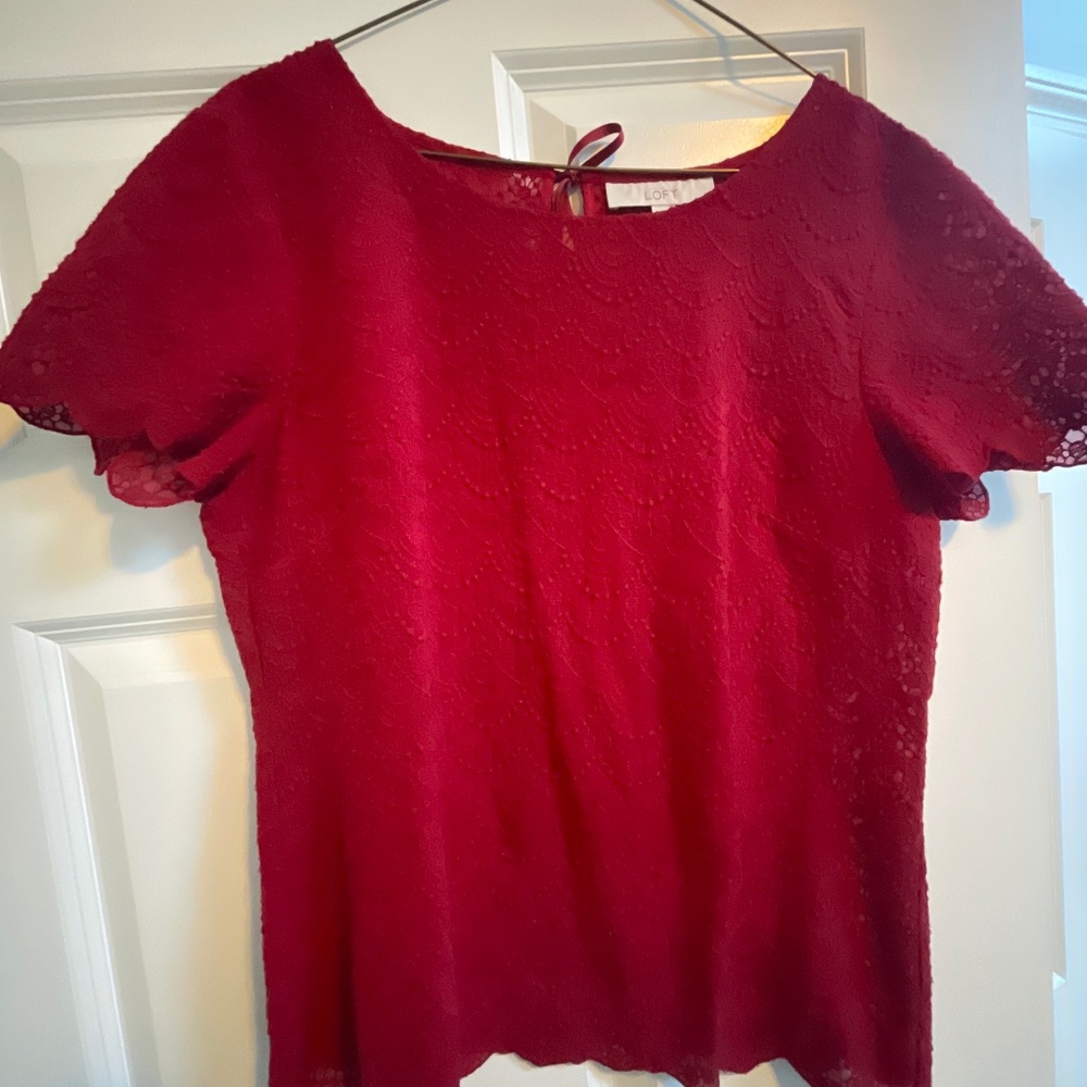 Deep red holiday top
